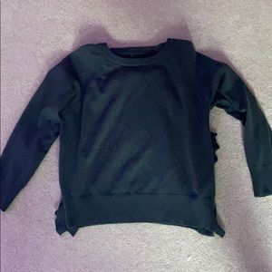 Army green slit sweater